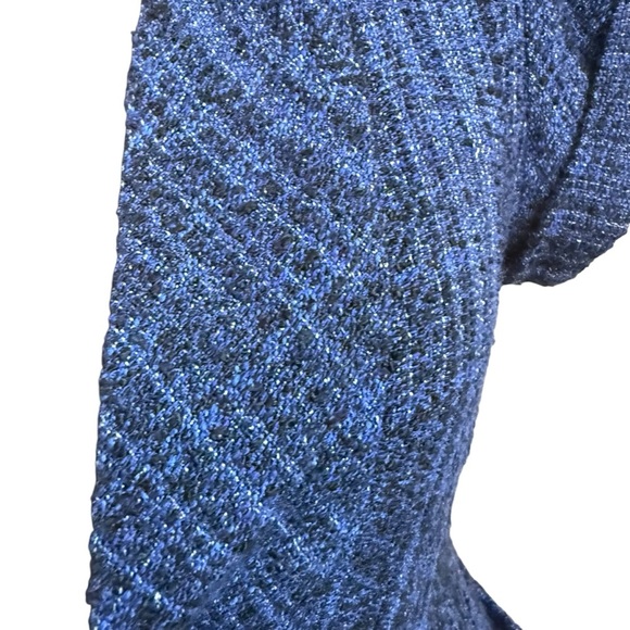 Nanette Lepore | Blue Tweed Asymmetrical Blazer | Sz 4 - Picture 5 of 14